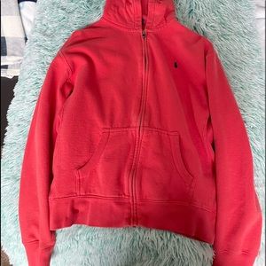 Polo hooded jacket . Looks new . Very comfortable made with cotton  & polyester